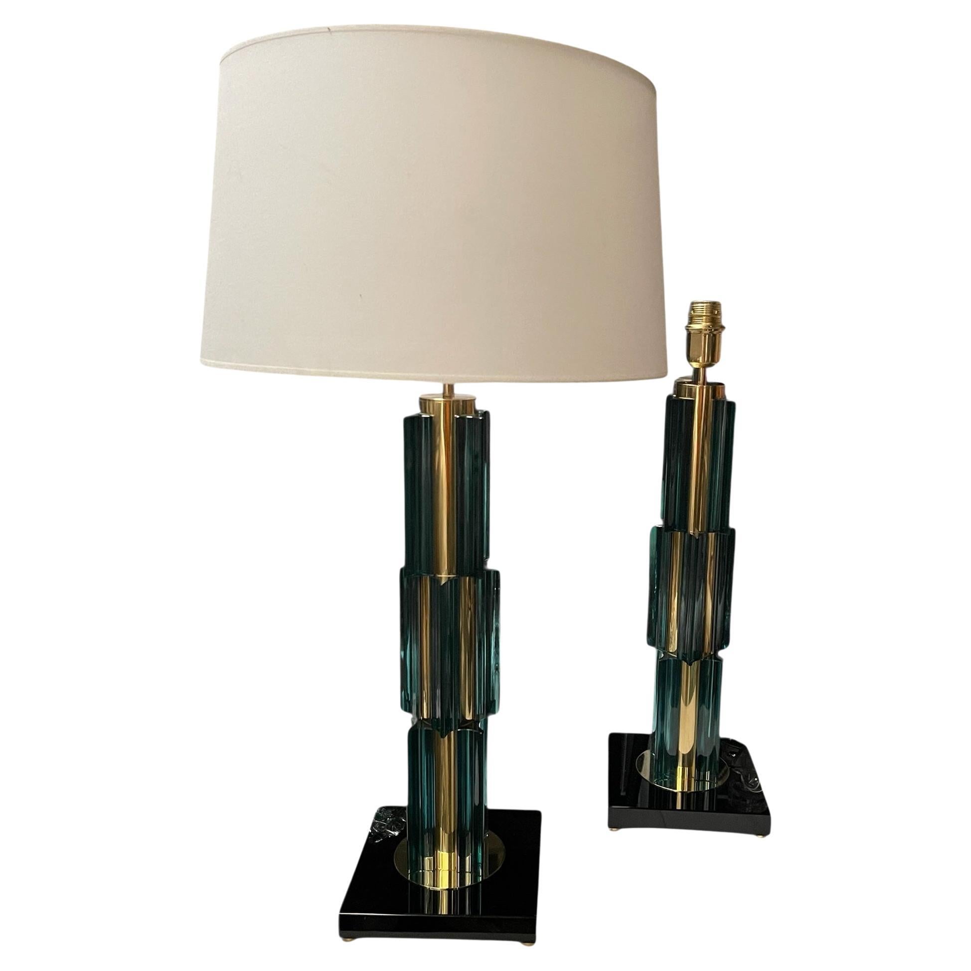 1980
s Murano glass lamps attributed to Gino Cenedese