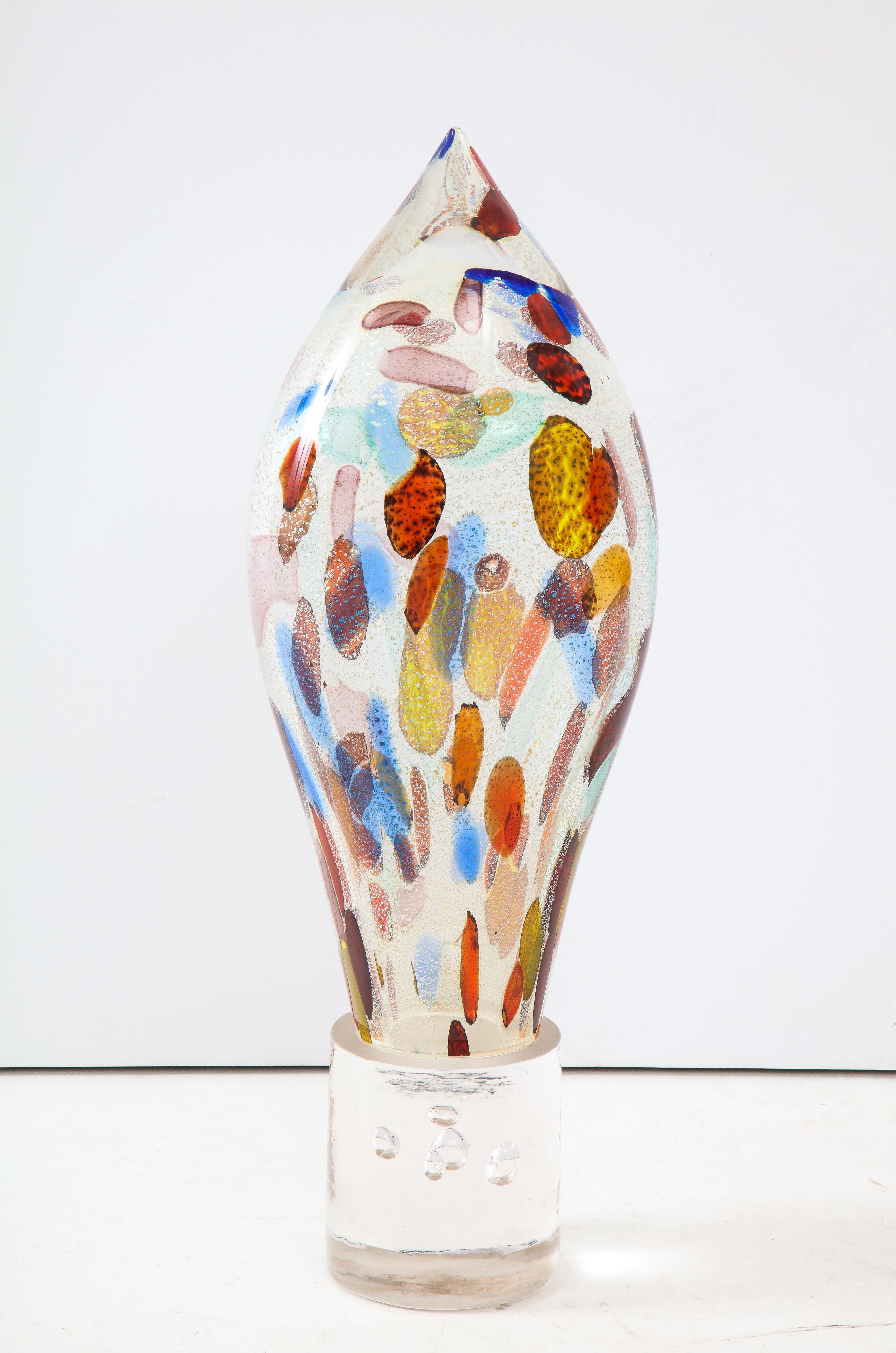 Grande sculpture moderniste en verre de Murano des années 1980 en vente 4