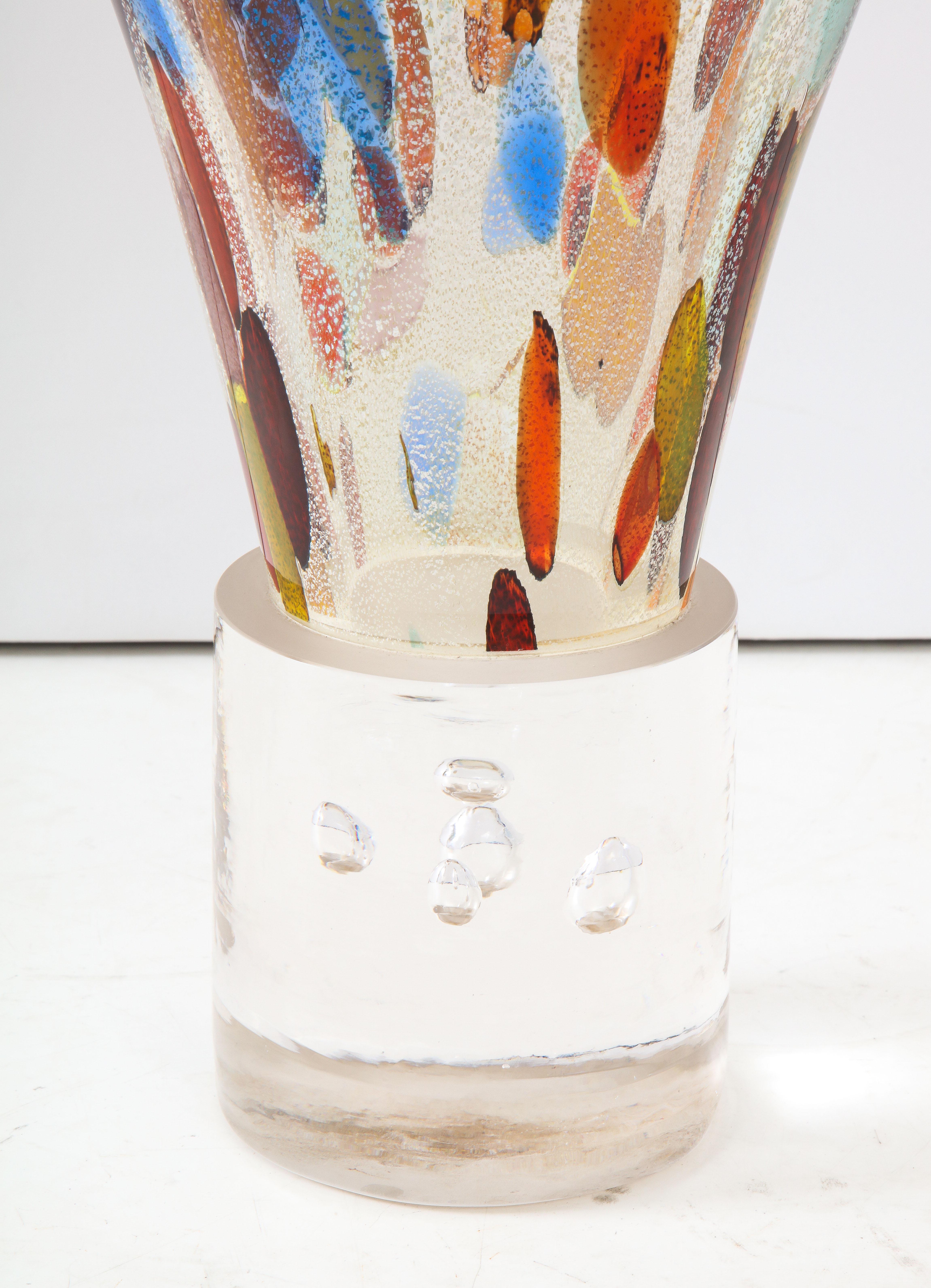 Verre de Murano Grande sculpture moderniste en verre de Murano des années 1980 en vente