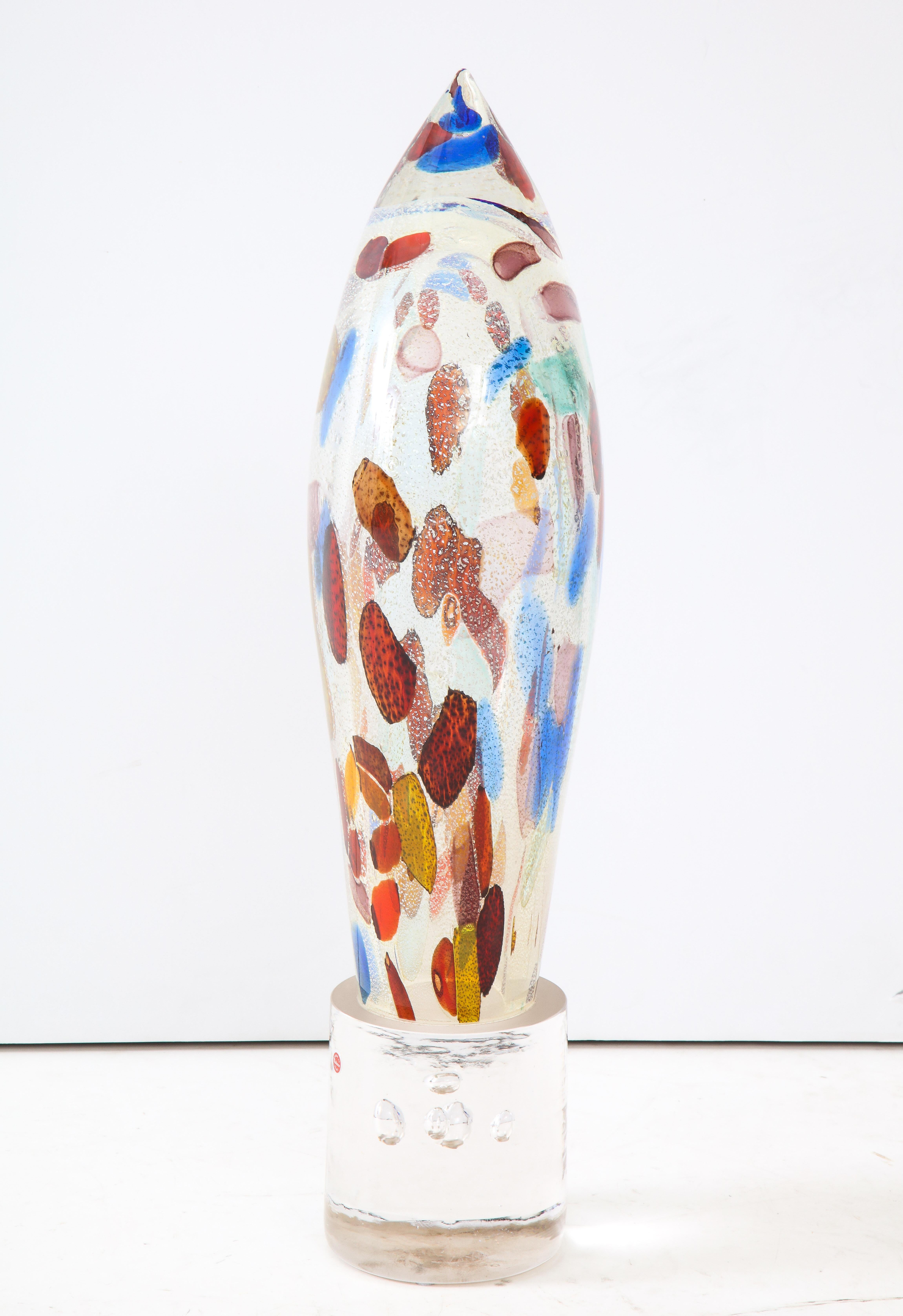 Grande sculpture moderniste en verre de Murano des années 1980 en vente 1