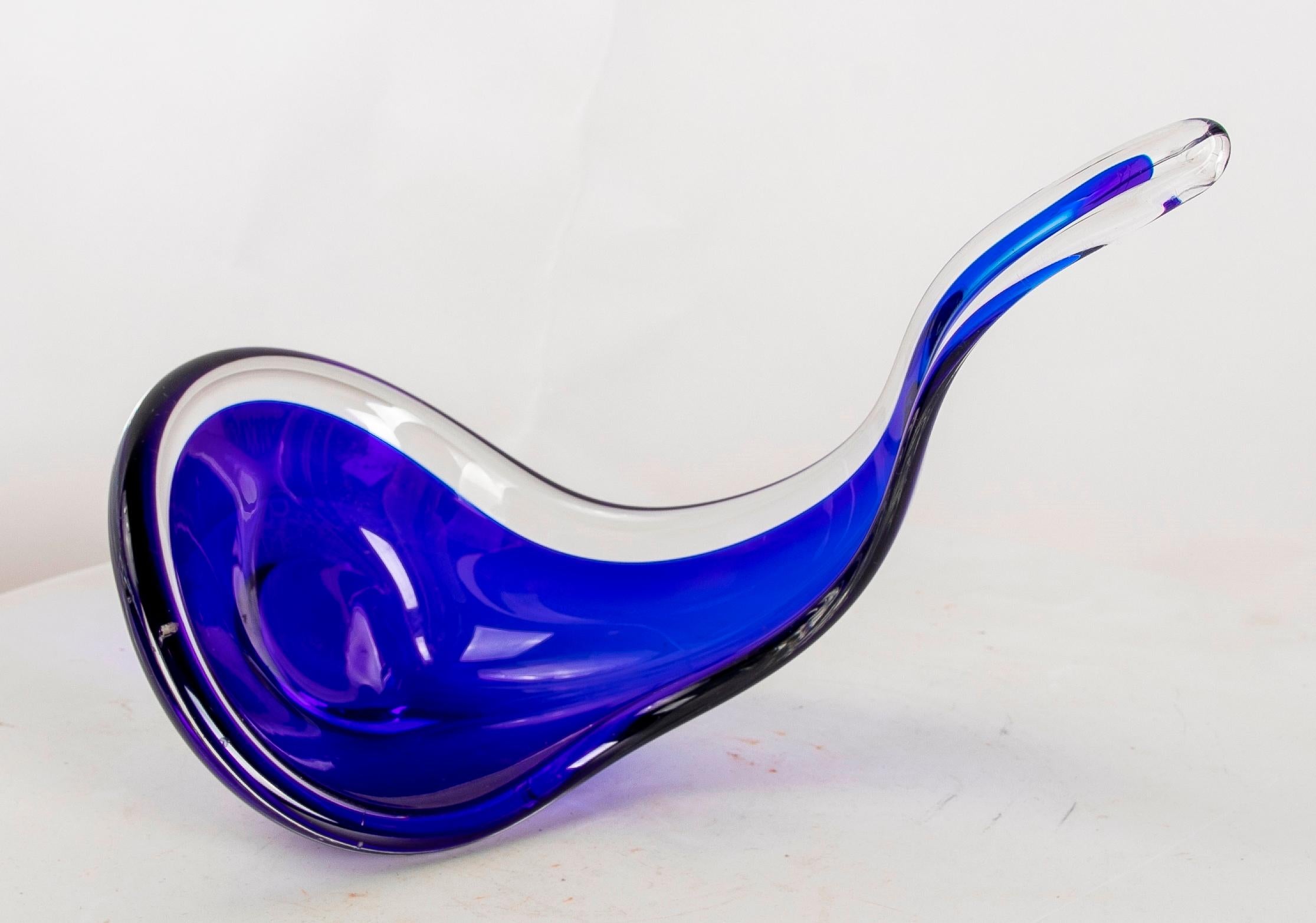 1980s Murano Glass Sculpture for Table in Shades of Blue For Sale 6