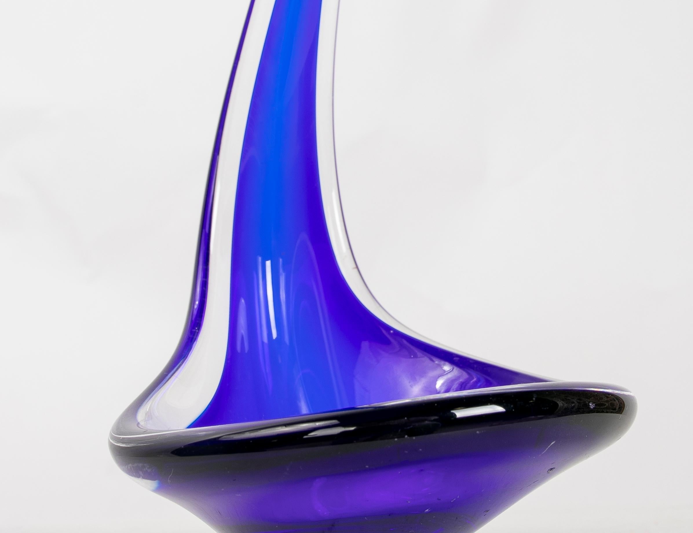 1980s Murano Glass Sculpture for Table in Shades of Blue For Sale 10