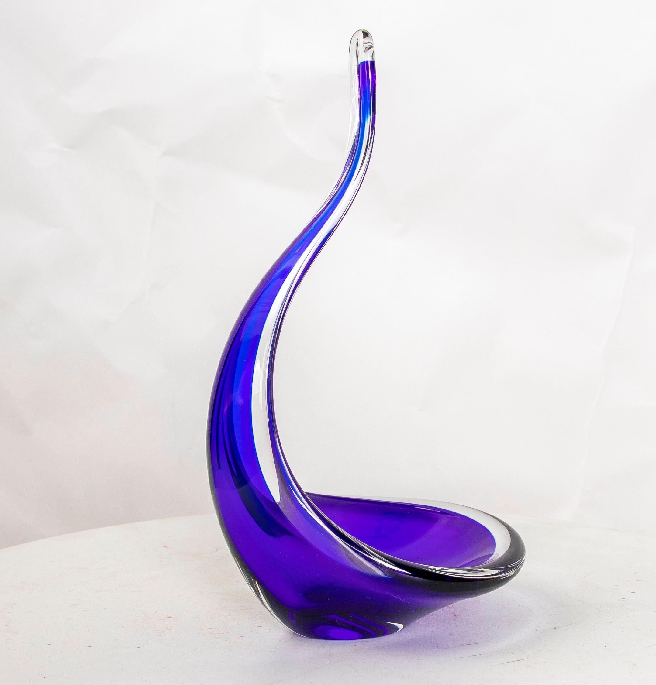 1980er Murano-Glasskulptur für Tisch in Blautönen im Angebot 3