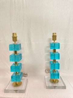 1980's Murano glass table lamp