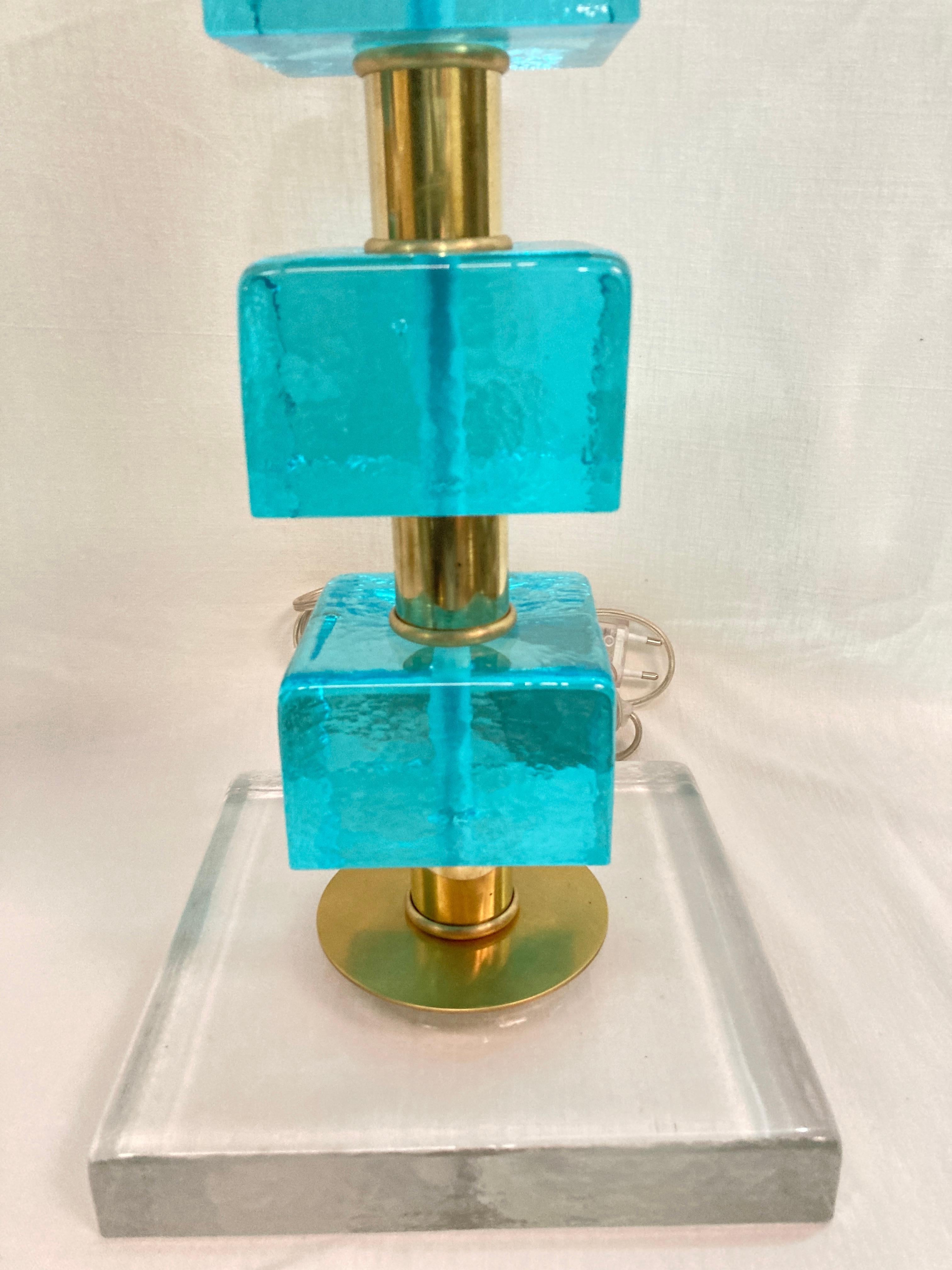 1980's Murano glass table lamp In Good Condition For Sale In Bois-Colombes, FR