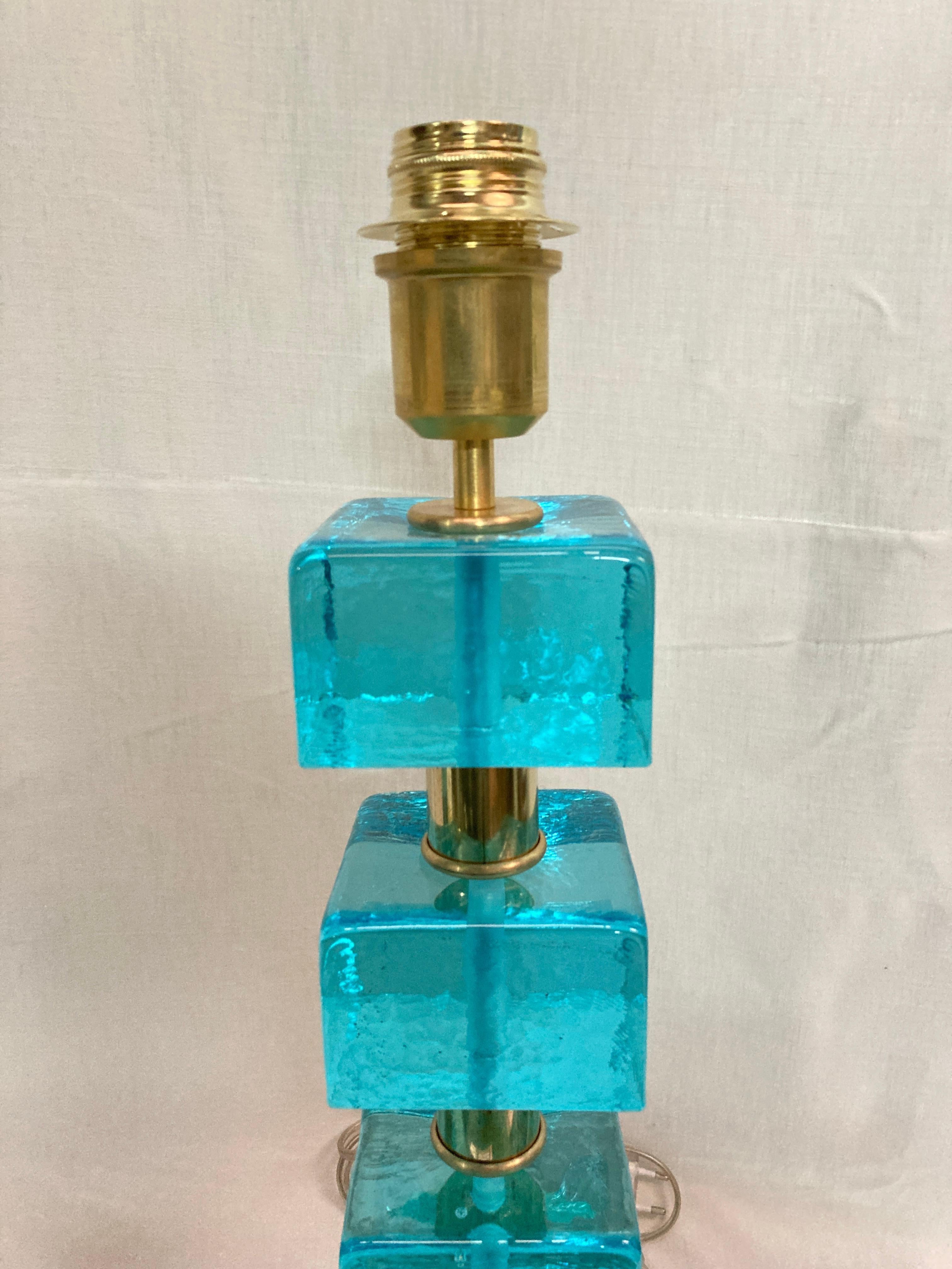 Late 20th Century 1980's Murano glass table lamp For Sale