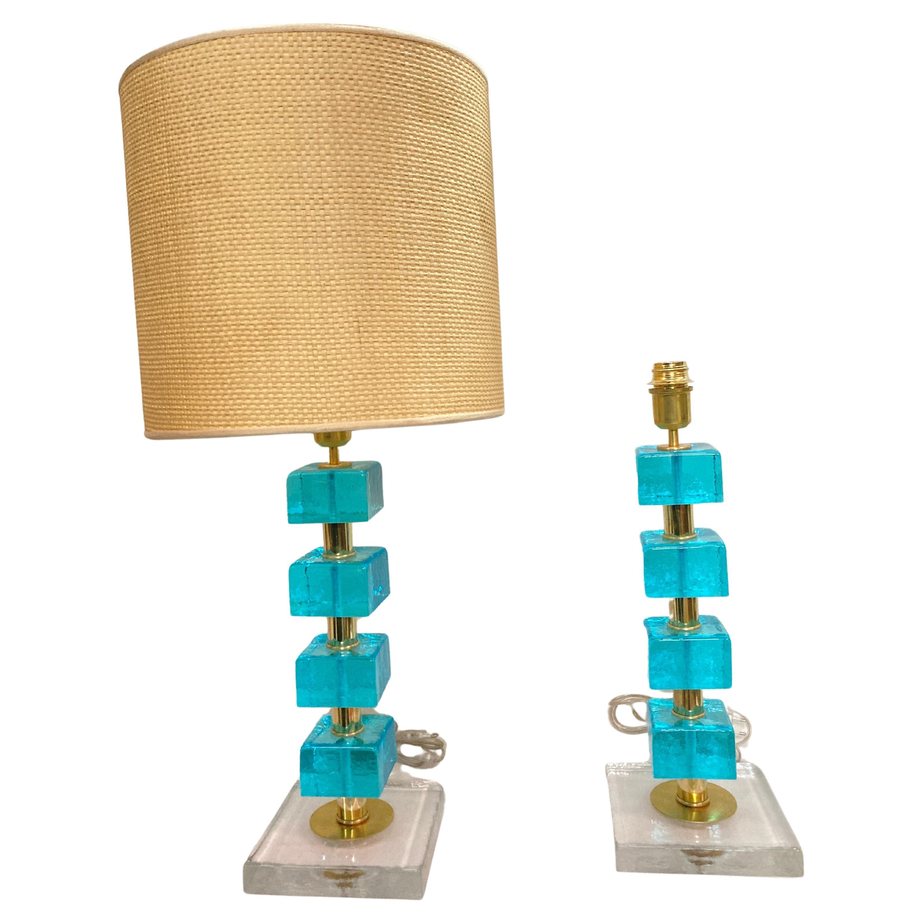 1980's Murano glass table lamp For Sale