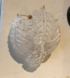1980s Murano Glass Wall Sconce with Gilted Metal Stand