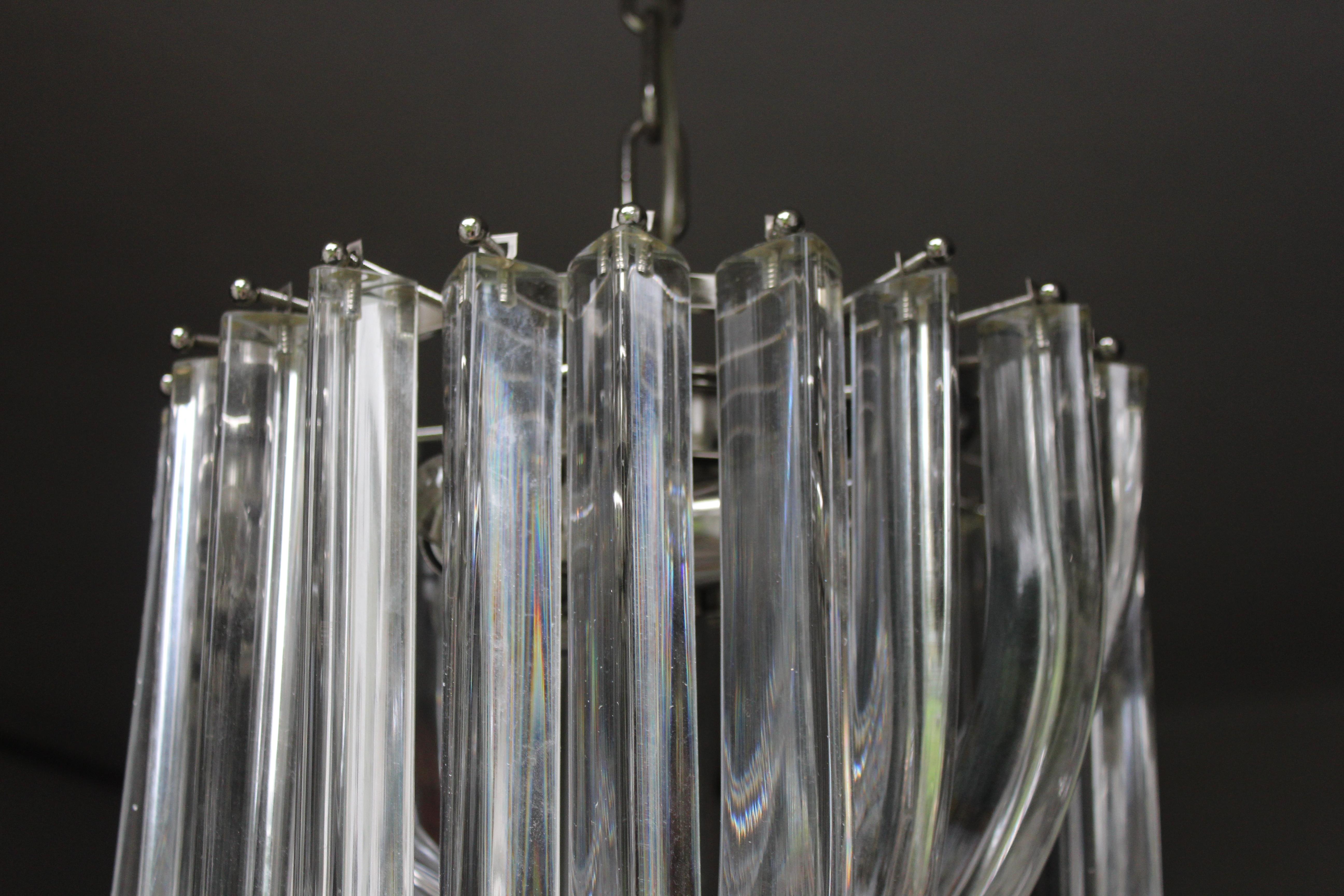 Lampadario in vetro soffiato a mano di Murano anni '80 di Venini - Grande lampadario italiano di metà secolo in vendita 3