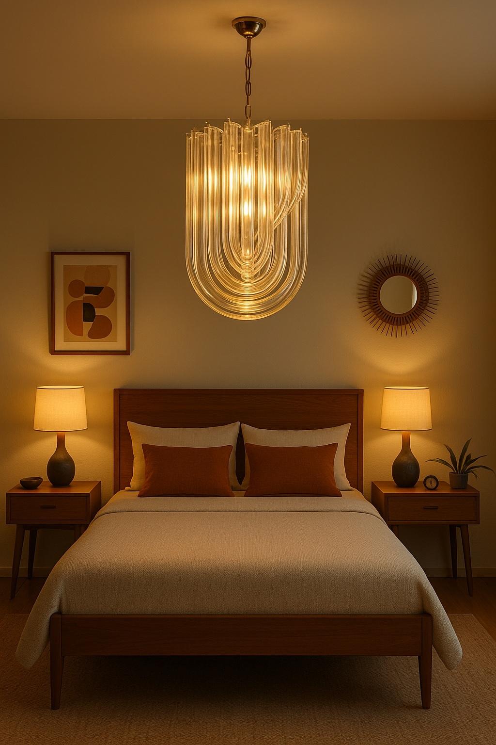 Moderno Lampadario in vetro soffiato a mano di Murano anni '80 di Venini - Grande lampadario italiano di metà secolo in vendita