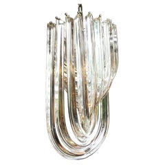1980s Murano Hand-Blown Glass Chandelier by Venini – Large Italian Mid-Century