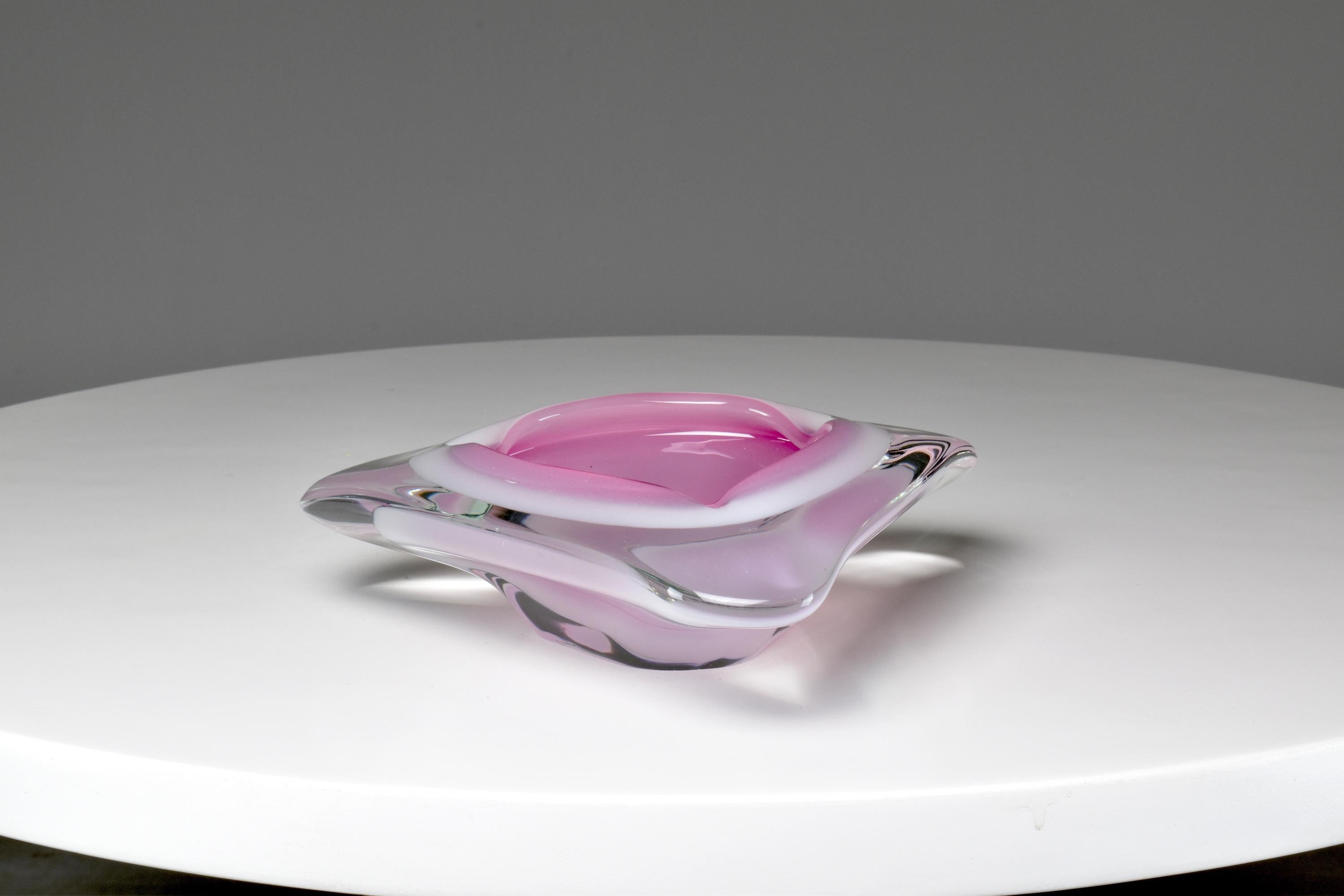 1980s Murano Sommerso Ashtray by Oball For Sale 2
