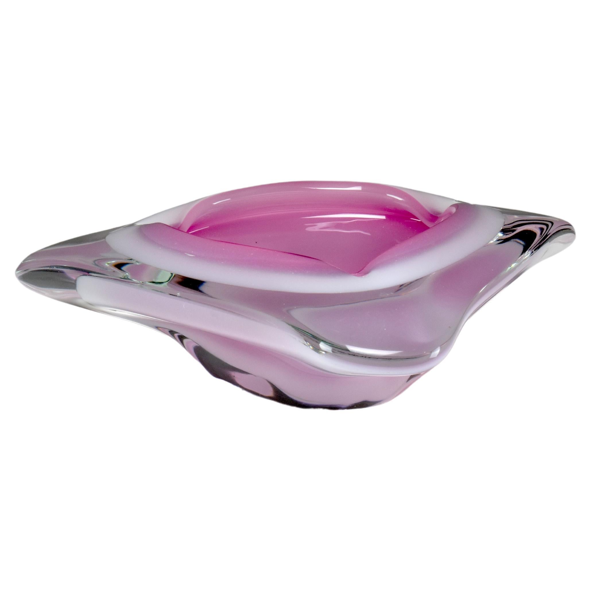1980s Murano Sommerso Ashtray by Oball For Sale