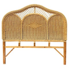 Used 1980s Natural Wicker Rattan Full Headboard