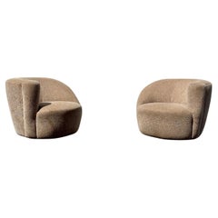 1980 Weiman Sculptural Swivel Chairs, Set of 2