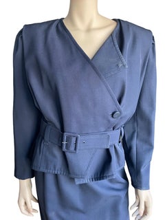 1980s Navy Courreges Skirt Suit Set