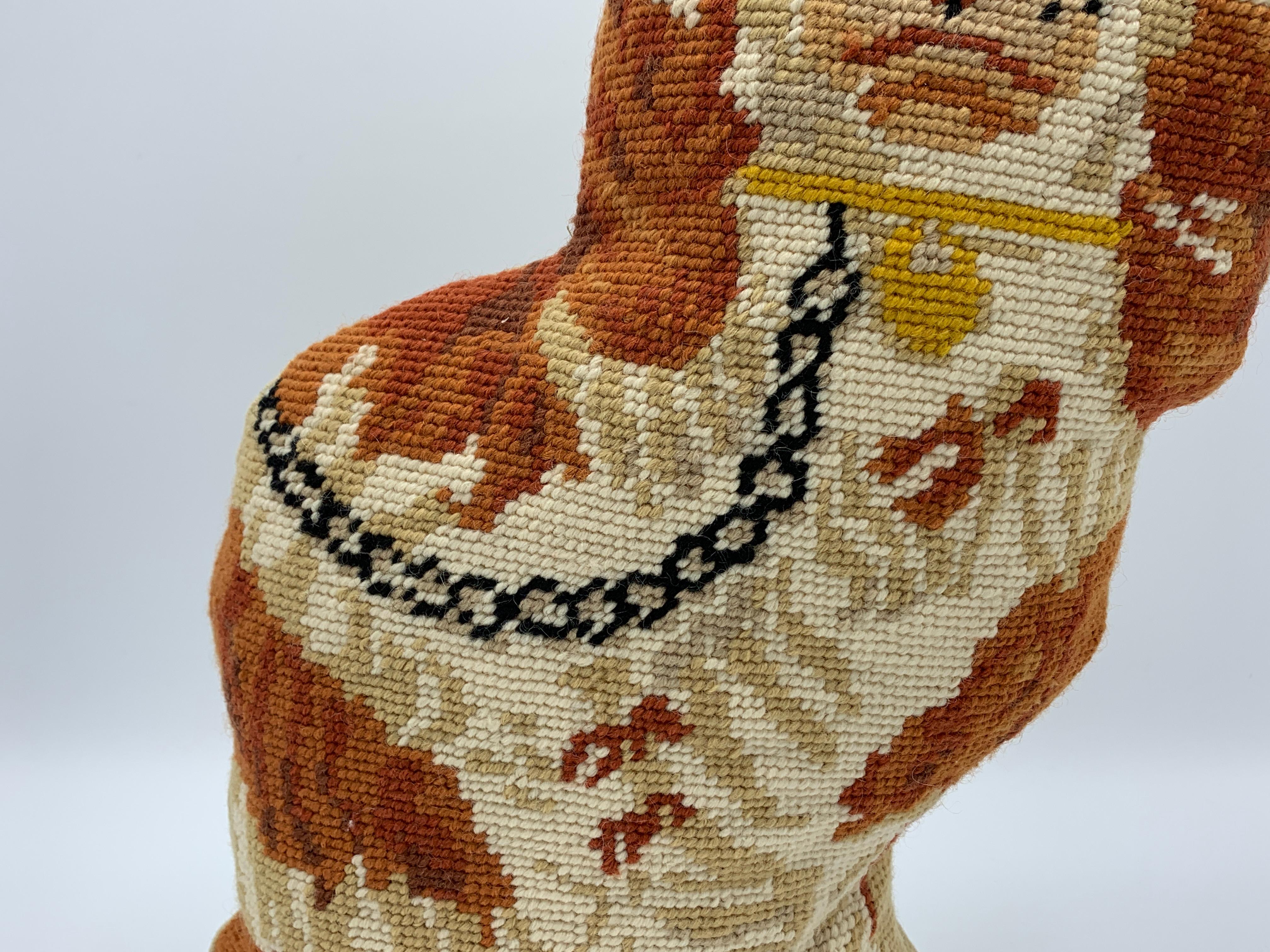 dog needlepoint pillow