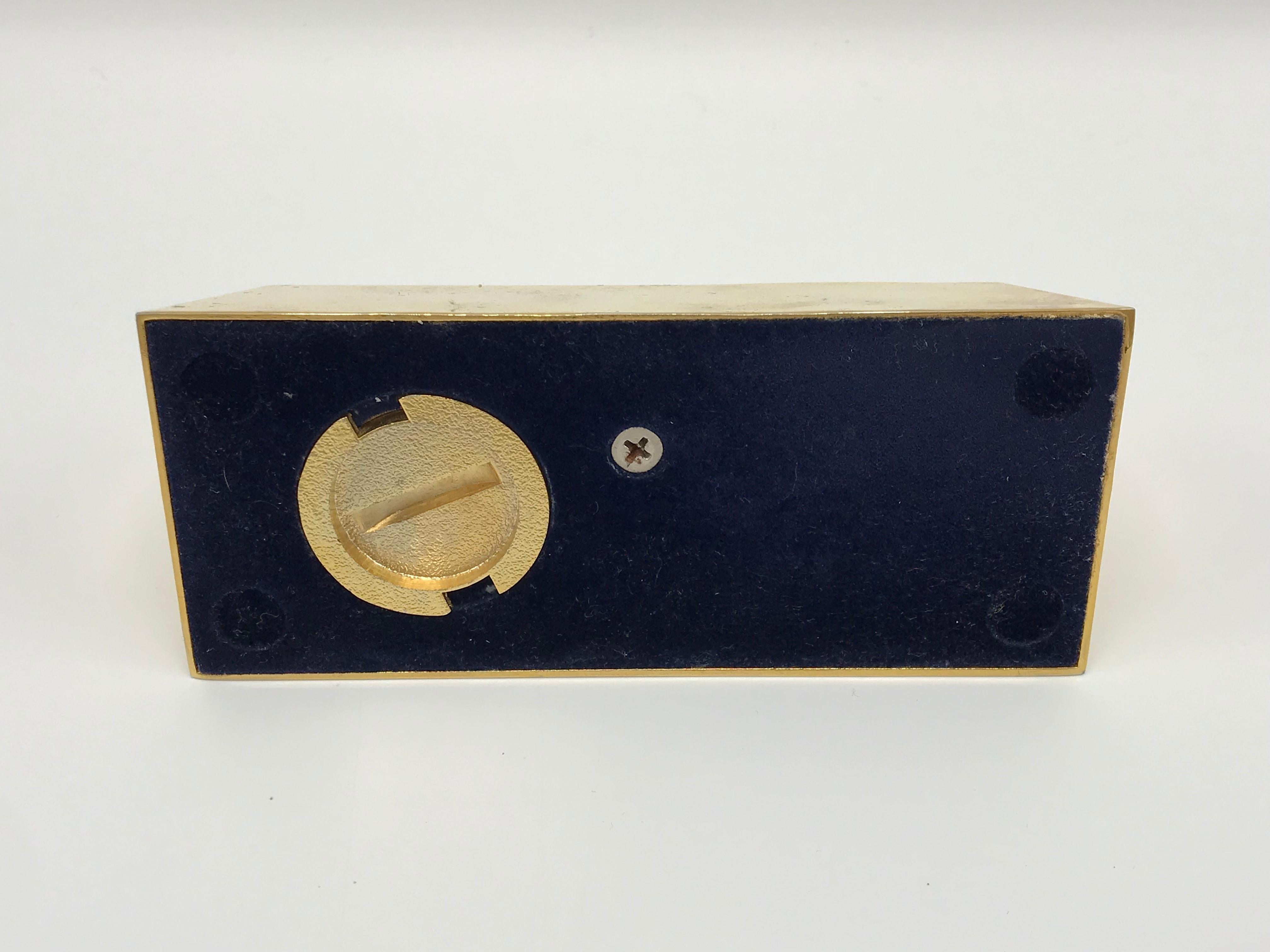 1980s Neiman Marcus Gold-Plated Brick Desktop Bank In Good Condition For Sale In Richmond, VA