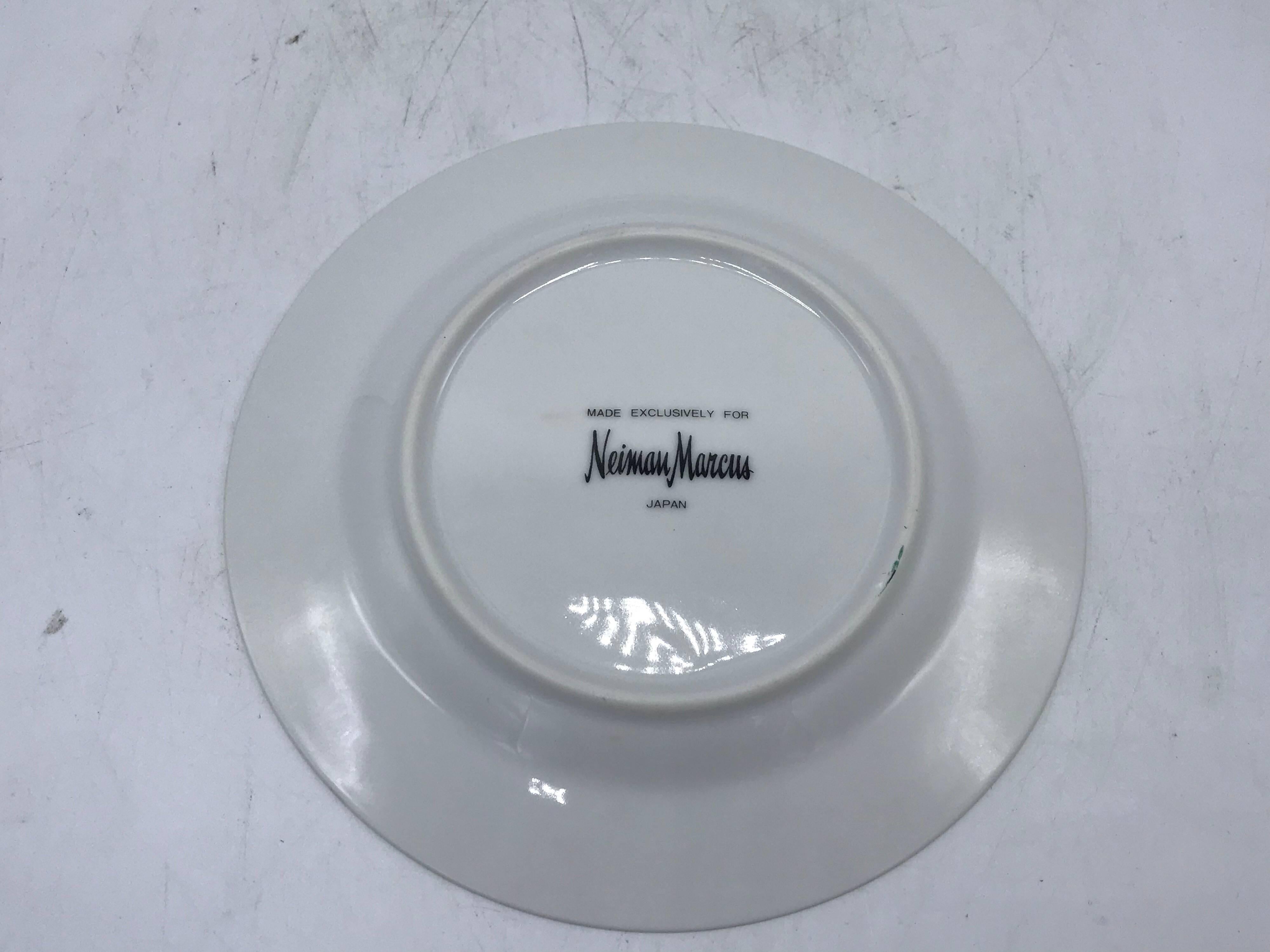 20th Century 1980s Neiman Marcus Malachite Porcelain Dessert Plates, Set of Four