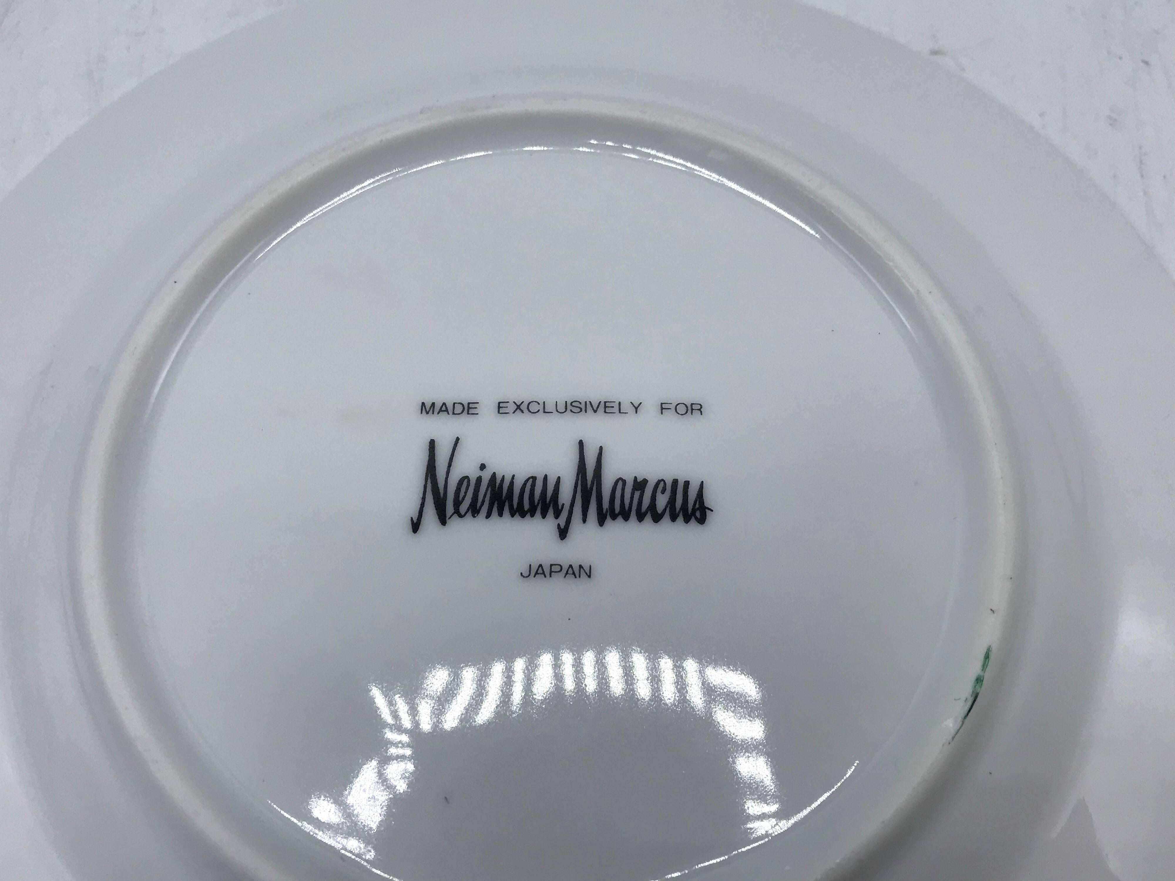 1980s Neiman Marcus Malachite Porcelain Dessert Plates, Set of Four 1