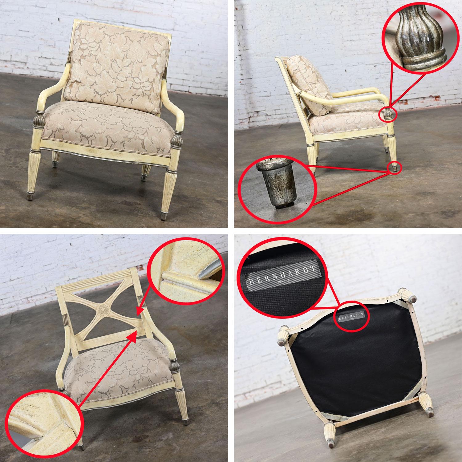 Sillón neoclásico de gran escala de los años 80 con acabado envejecido by Bernhardt en venta 12