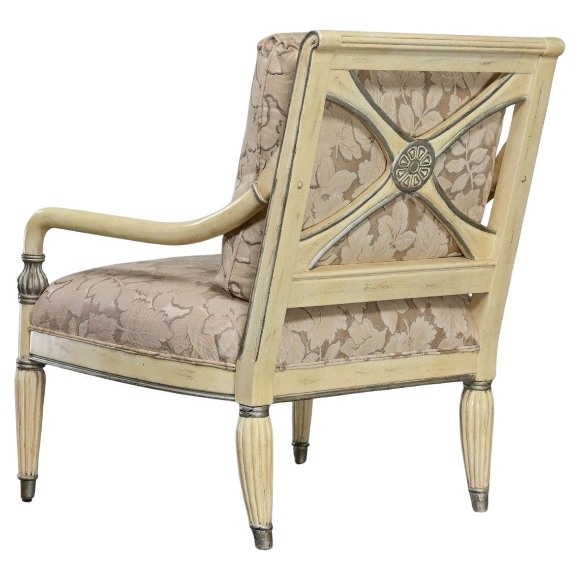Neoklassischer Großer Sessel mit Distressed-Finish von Bernhardt aus den 1980er Jahren