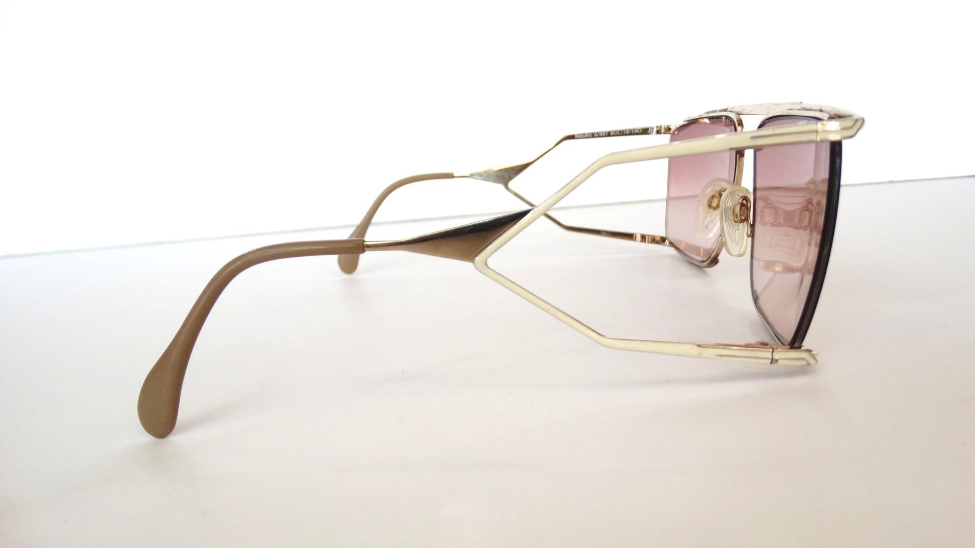 Marron lunettes de soleil surdimensionnées Neostyle Nautic des années 1980