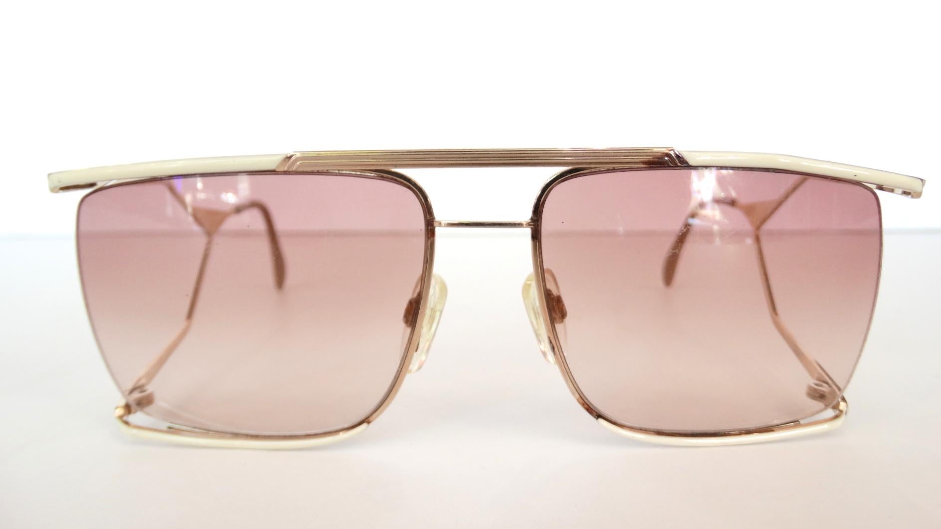 Brown 1980s Neostyle Nautic Oversized Sunglasses 