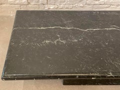 1980s Nero Marquina Postmodern Black Marble Coffee Table