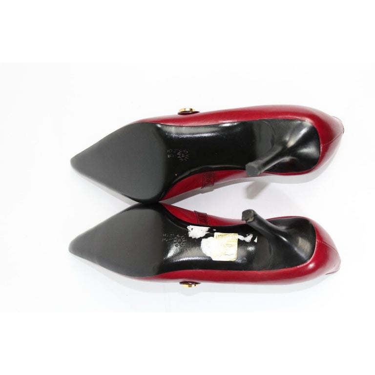 1980s New Roberta di Camerino Leather Red Pump Heels Decollete Shoes 5 ...