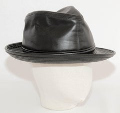 1980's New York Winner Lambskin Leather Fedora Hat