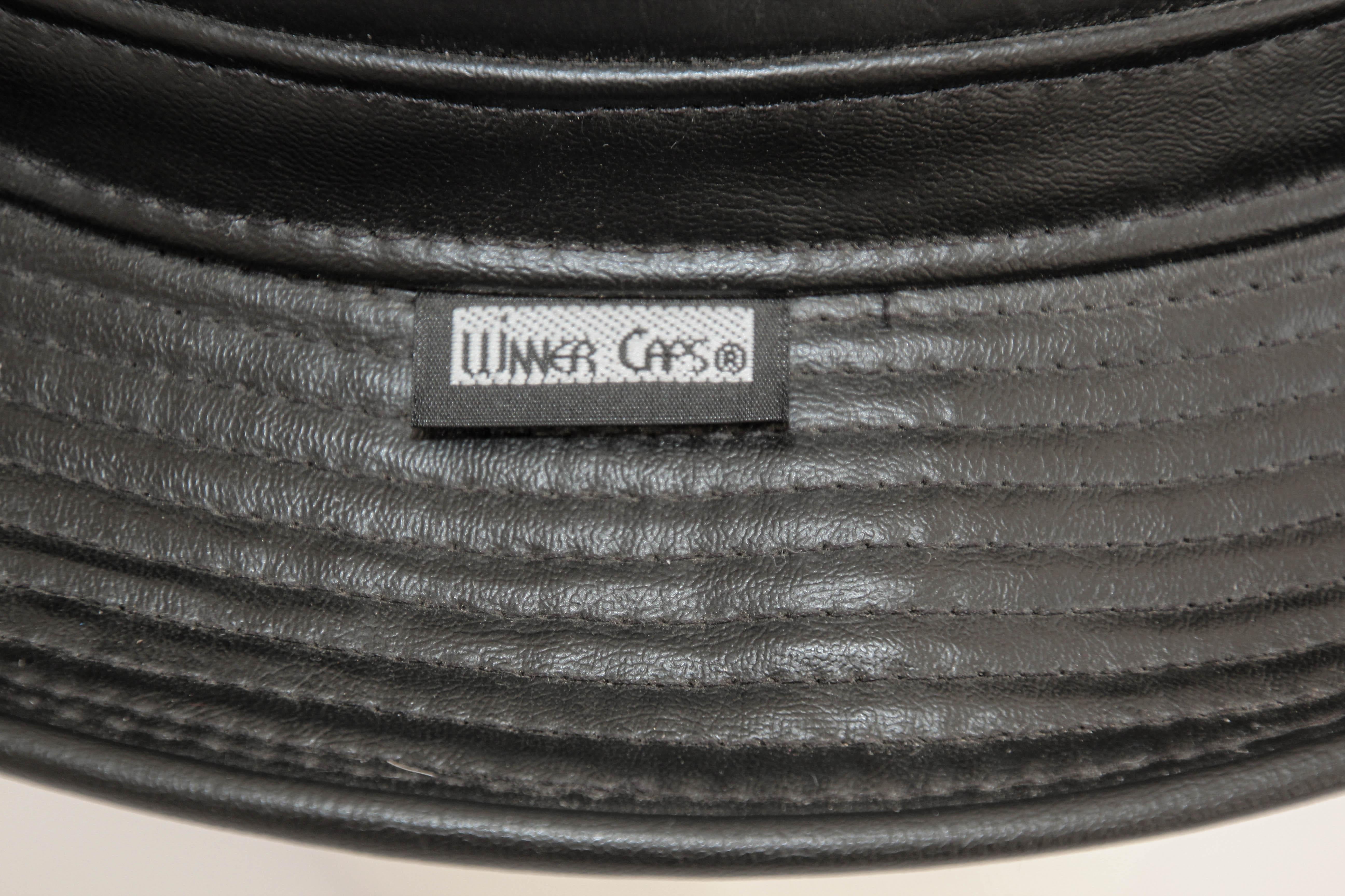1980's New York Winner Lambskin Leather Fedora Hat For Sale 4