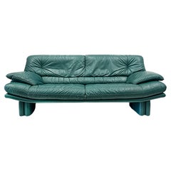 1980s Nicoletti Salotti Postmodern Italian Leather Sofa