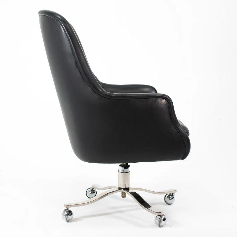 1980s Nicos Zographos Alpha Bucket Executive Chair in Leather w/ Steel Base For Sale 3