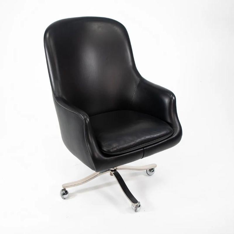 1980s Nicos Zographos Alpha Bucket Executive Chair in Leather w/ Steel Base For Sale 4