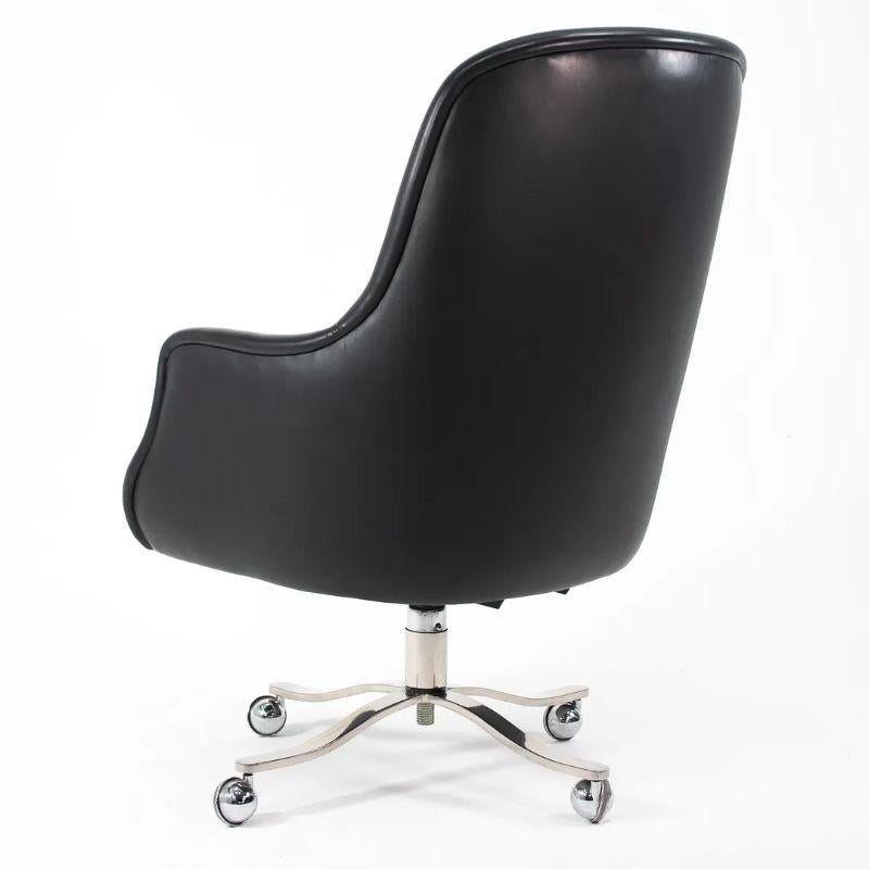 Modern 1980s Nicos Zographos Alpha Bucket Executive Chair in Leather w/ Steel Base For Sale