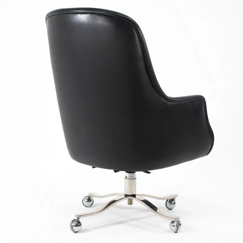 American 1980s Nicos Zographos Alpha Bucket Executive Chair in Leather w/ Steel Base For Sale