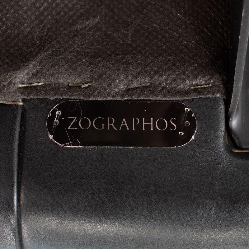 Stainless Steel 1980s Nicos Zographos Alpha Bucket Executive Chair in Leather w/ Steel Base For Sale