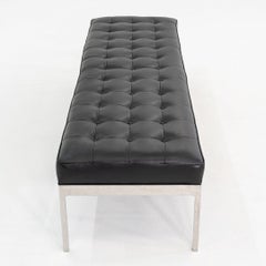 1980s Nicos Zographos BE.3 Bench in Newly Re-Done Black Leather