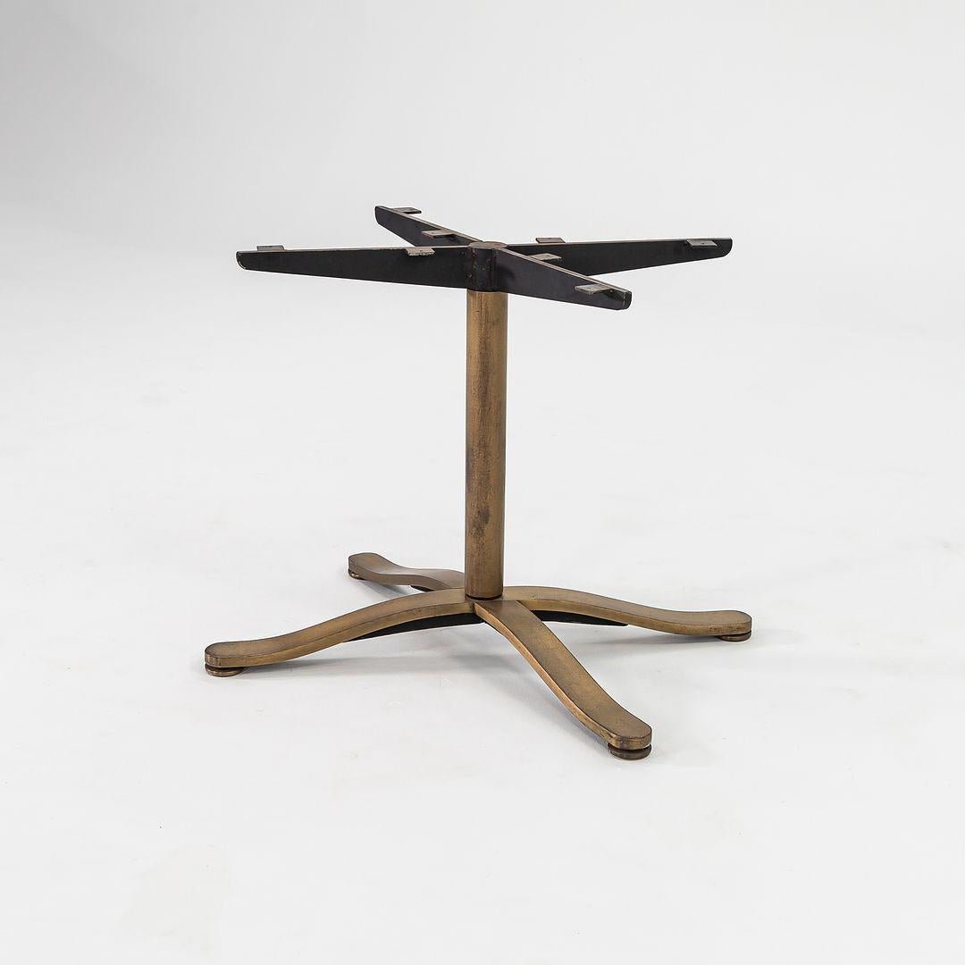 This in an incredible, custom-made, Nicos Zographos Dining Table Base in Solid Rubbed-Bronze. The design is unmistakably Zographos; having a 4-point base that is flattened and rounded at the ends. We can have a marble, wood, or glass top fabricated