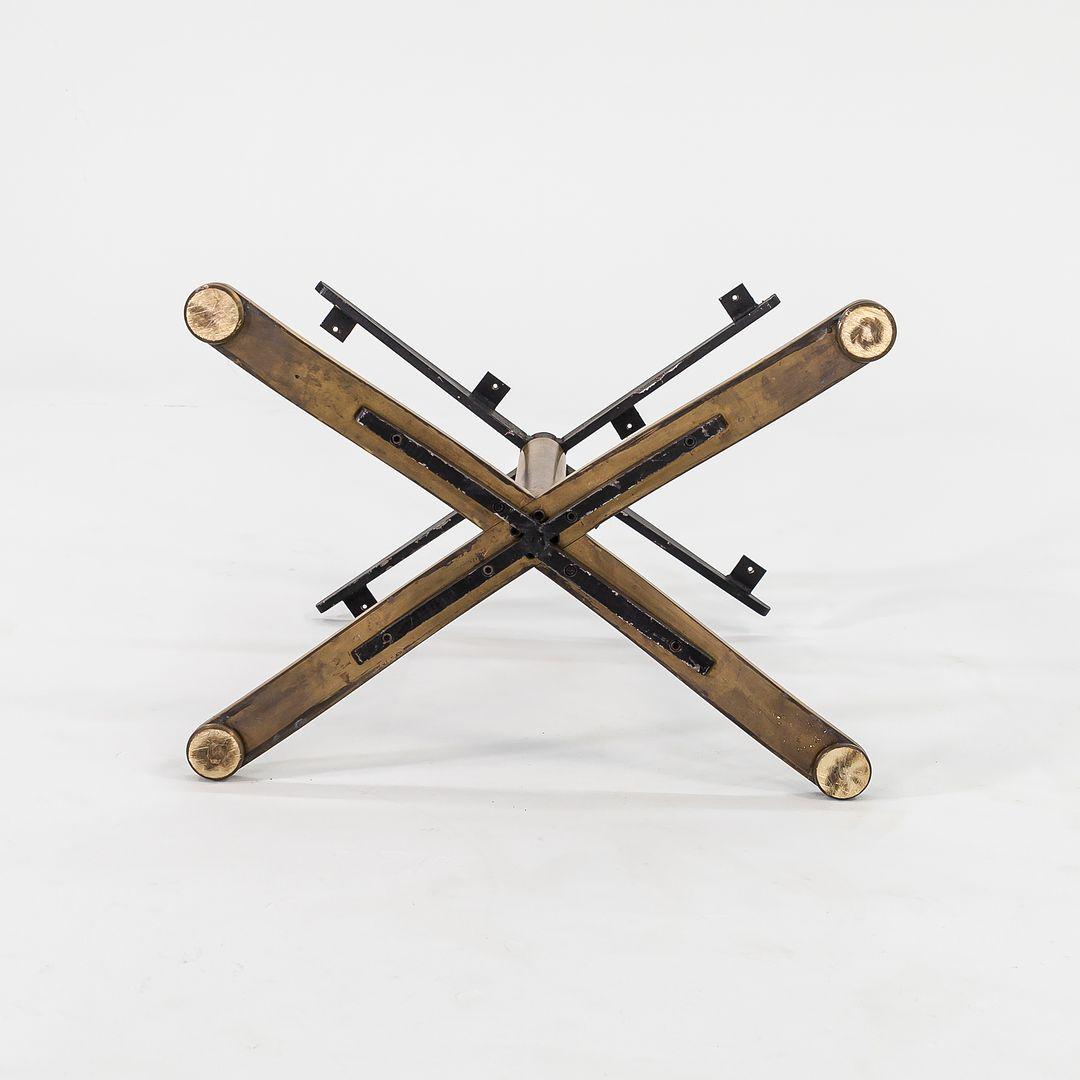 Late 20th Century 1980s Nicos Zographos Solid Bronze Oval / Rectangular Alpha Dining Table Base For Sale