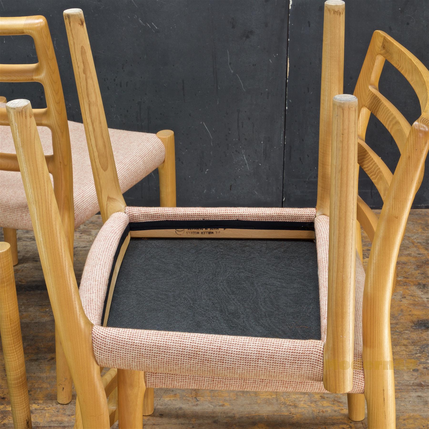 Ash 6 Scandinavian Upholstered Dining Chair Danish Mid-Century Modern Cabin Chalet For Sale