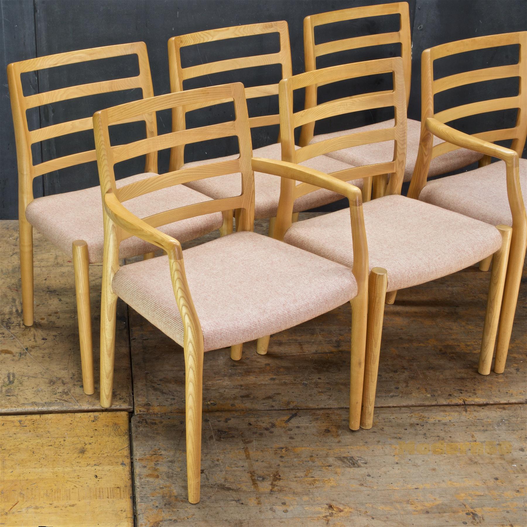 Danois 6 chaises de salle à manger scandinaves tapissées danoises Mid-Century Modern Cabin Chalet en vente