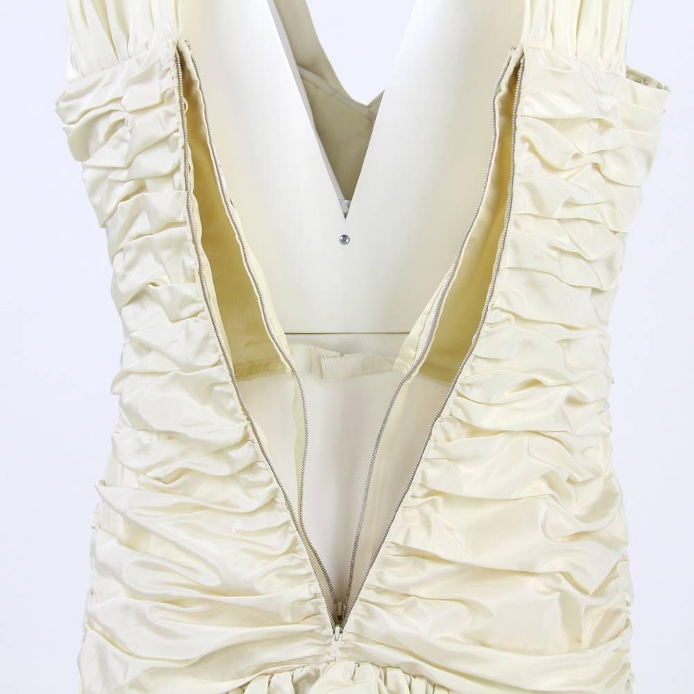 1980s Nina Ricci Off-White Silk Dress In Good Condition In Lugo (RA), IT