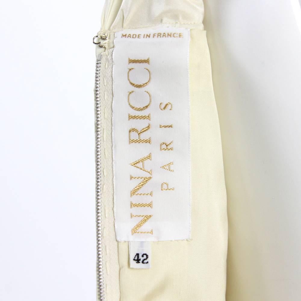 Women's 1980s Nina Ricci Off-White Silk Dress