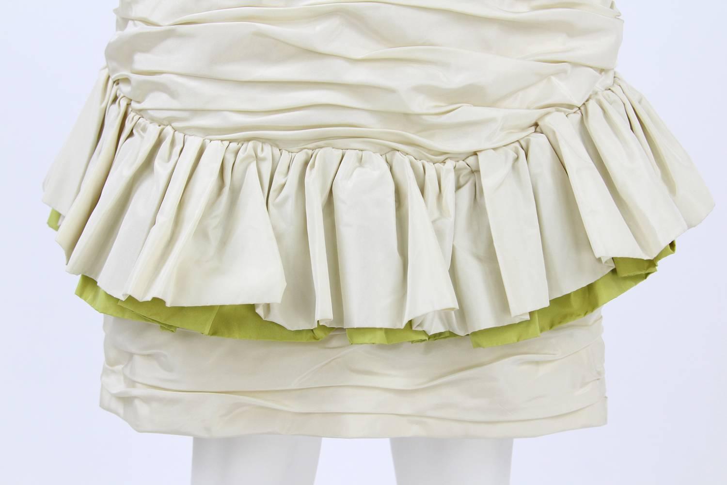 1980s Nina Ricci Off-White Silk Dress 1