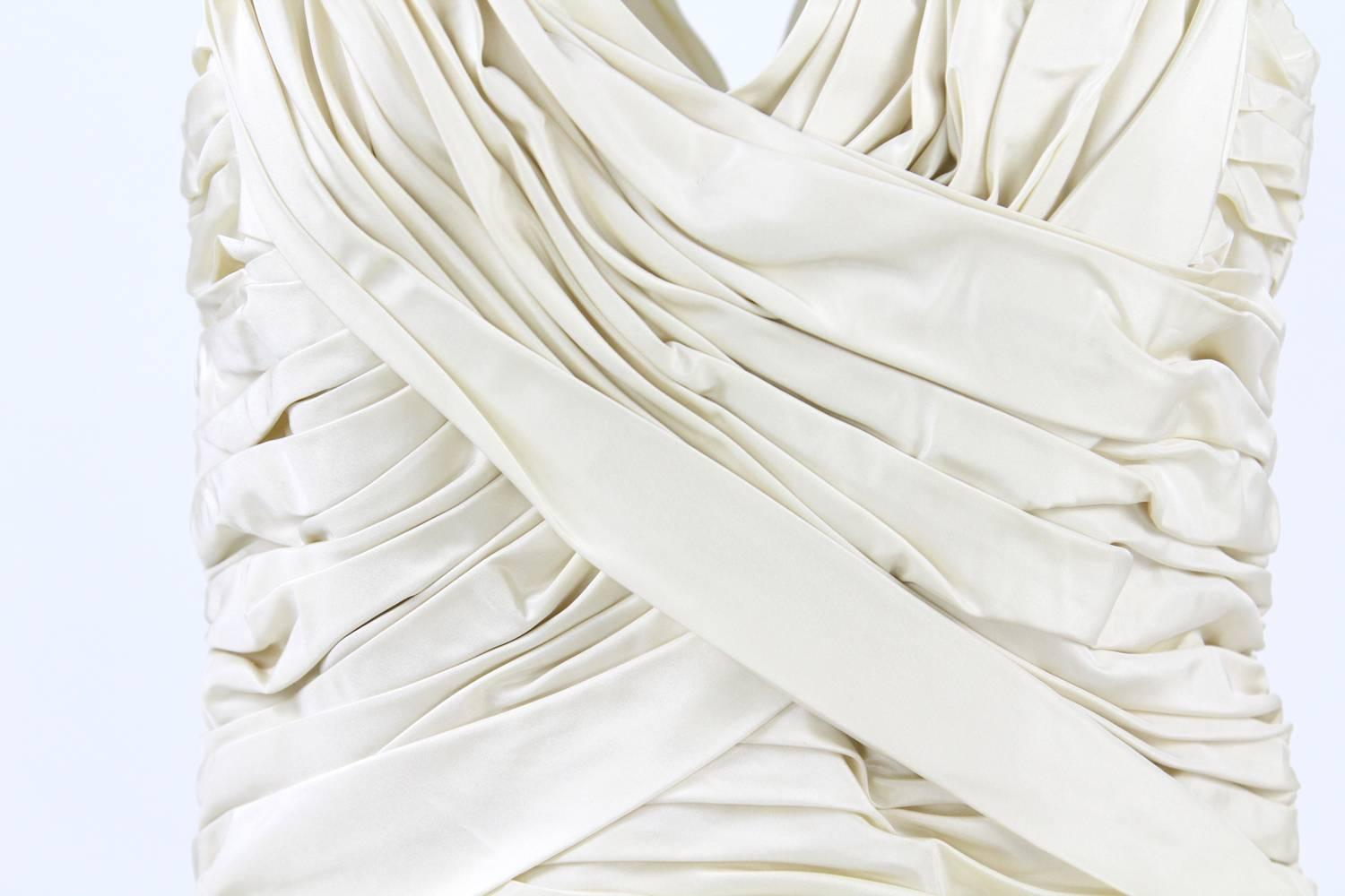 1980s Nina Ricci Off-White Silk Dress 2