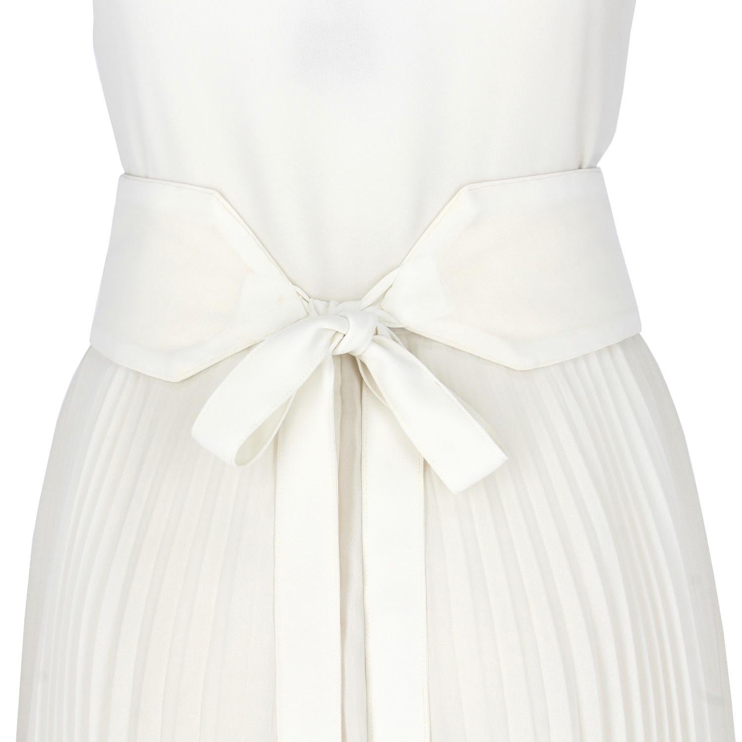 Women's 1980s Nina Ricci White Pleated Wedding Dress