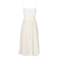 1980s Nina Ricci White Pleated Wedding Dress