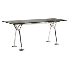 Vintage 1980s Nomos Model by Norman Foster for Tecno Chromed Steel Structure Table